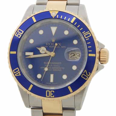 Mens Rolex Two-Tone 18K/SS Submariner Blue 16613 (SKU Z862534AMT)
