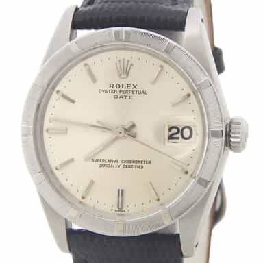 Vintage 1501 Mens Rolex Stainless Steel Date Watch with Black Strap (SKU 1251750AMT)