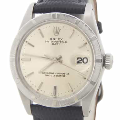 Vintage 1501 Mens Rolex Stainless Steel Date Watch with Black Strap (SKU 1251750AMT)