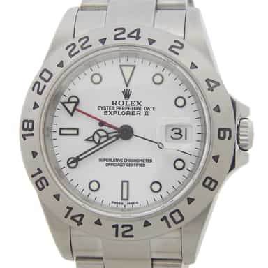 Mens Rolex Stainless Steel Explorer II White Dial 16570T (SKU F092999AMT)