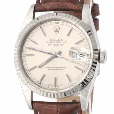 Mens Rolex Stainless Steel Datejust 16234 Watch Silver Dial (SKU 16234BRFPAMT)