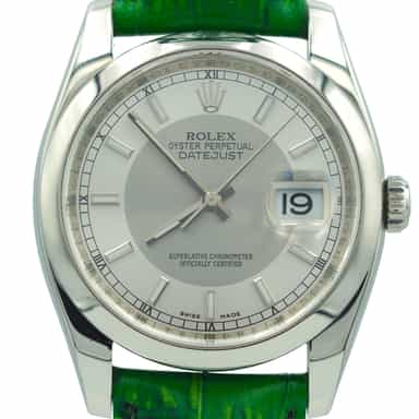 Mens Rolex Stainless Steel Datejust Watch 116200 with Silver Gray Tuxedo Dial (SKU Z802154AMT)