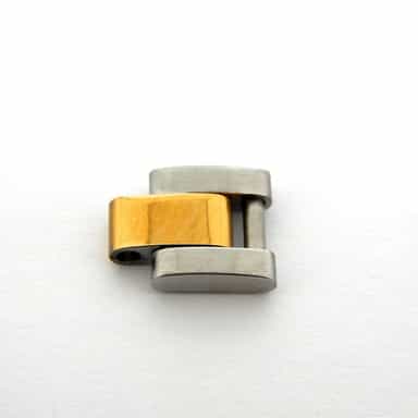 1 (ONE) Ladies Aftermarket 2tone Yellow Gold Plated Stainless Steel Link (SKU LINKSAFTGP13SSM)