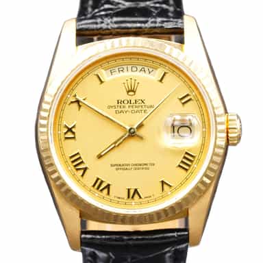Mens Rolex 18K Gold Day-Date President Watch Champagne Roman Dial 18238 (SKU R676363FPAMT)