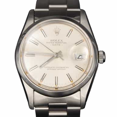 Mens Rolex Stainless Steel Date Watch Silver Dial 1500 (SKU 1500FPAMT)