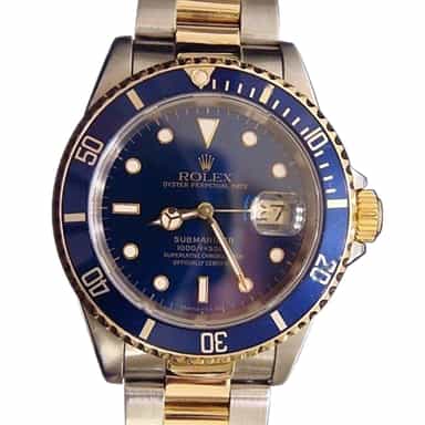 Mens Rolex Two-Tone 18K/SS Submariner Blue  16613 (SKU T883070BCMT)