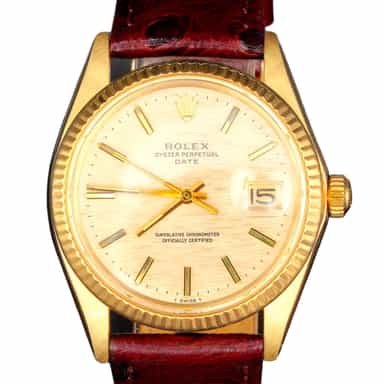 Mens Rolex 14K Yellow Gold Date Watch Gold Champagne Mosaic Dial 1500 (SKU 3598759BRAMT)