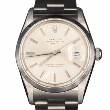 Mens Rolex Stainless Steel Date Watch with Silver Dial 15000 (SKU 15000FPAMT)