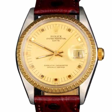 Mens Rolex Two-Tone 14K/SS Date Watch Model ref 1505 Champagne Dial (SKU 2245764BRAMT)
