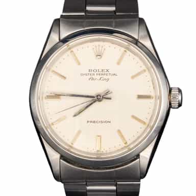 Mens Rolex Stainless Steel Air-King Watch Silver Linen Dial 5500 (SKU 2893630AMT)