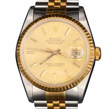 Mens Rolex Two-Tone Datejust Watch 16233 with Papers (SKU L739356AMT)