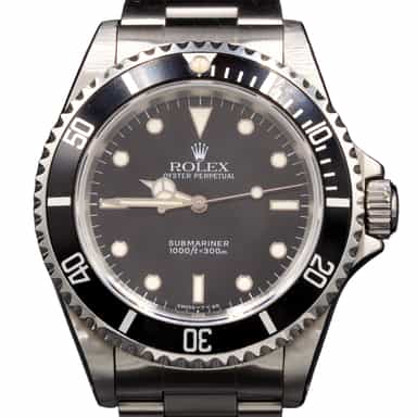 Mens Rolex Stainless Steel Submariner Watch Black Dial 14060 (SKU 14060BLAMT)