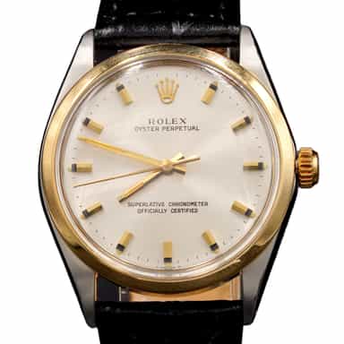 Mens Rolex Stainless Steel 1002 Oyster Perpetual Watch Silver Dial with Rolex Papers (SKU 2140337AMT)