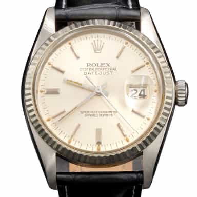 Mens Rolex Stainless Steel Datejust 16014 Watch with Silver Dial (SKU 5977823BLAMT)