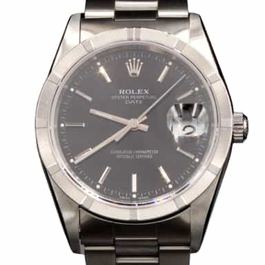 Mens Rolex Stainless Steel Date Watch Black Dial 15210 (SKU F325146AMT)