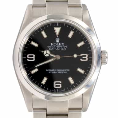 Mens Rolex Stainless Steel Explorer I Watch Black Dial 114270 (SKU Z126314FPAMT)