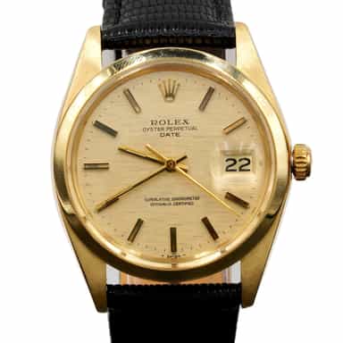 Mens Rolex 14K Yellow Gold Date Watch Gold Mosaic Dial 1501 (SKU 5003993BLAMT)