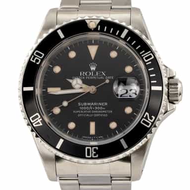 Mens Rolex Black Stainless Steel Submariner Watch Black Dial 16610 (SKU L232407FPAMT)
