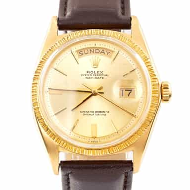 Mens Rolex 18K Gold Day Date Watch with Gold Champagne Dial 1807 (SKU 2345181LAMT)