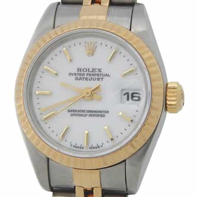 Ladies Rolex Two-Tone 18K/SS Datejust Watch with White Dial 69173 (SKU T354223AMT)