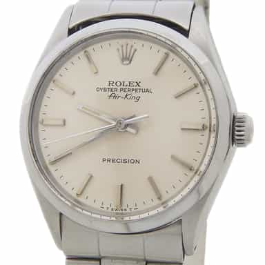 Mens Vintage Rolex Stainless Steel Air-King 5500 Watch with Silver Dial (SKU 3204083FPAMT)