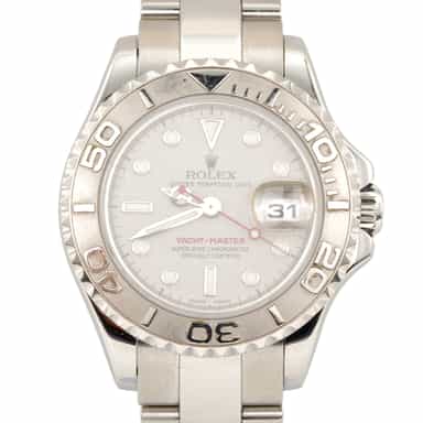 Ladies Rolex Stainless Steel & Platinum Yacht-Master Watch 169622 (SKU K831405AMT)