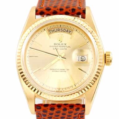 Mens Vintage Rolex 18K Yellow Gold Day-Date 1803 Watch Champagne Dial (SKU 1803BFPAMT)