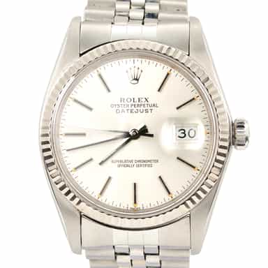 Mens Rolex Stainless Steel Datejust Watch Silver Dial Jubilee Band 16014 (SKU 8302230AMT)