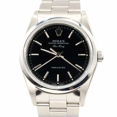 Mens Rolex Air-King Precision 14000M Stainless Steel Watch with Black Dial (SKU BF106315AMT)