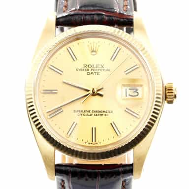 Mens Rolex 18K Yellow Gold Date Watch Gold Champagne Dial 1503 (SKU 5637884AMT)