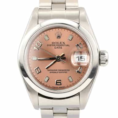 Ladies Rolex Stainless Steel Date 79160 Watch Salmon Arabic Dial (SKU Y663519AMT)