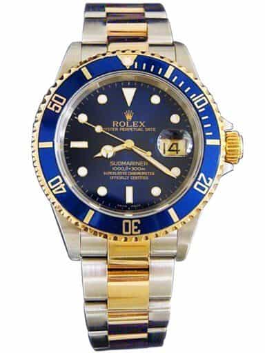 Mens Rolex Two-Tone Submariner Blue 16613T - Mid 2000s (SKU F316242MT)