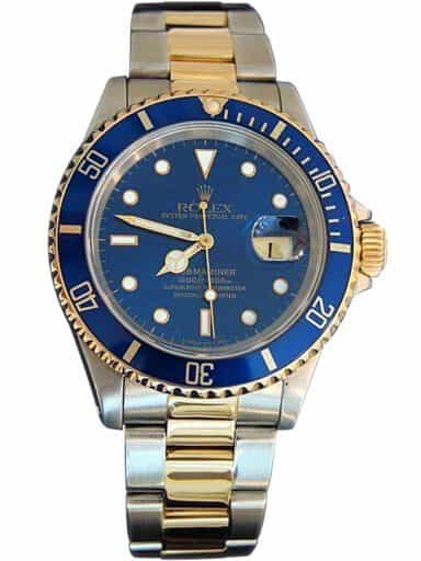 Mens Rolex Two-Tone 18K/SS Submariner Blue  16613 (SKU X771530BCMT)