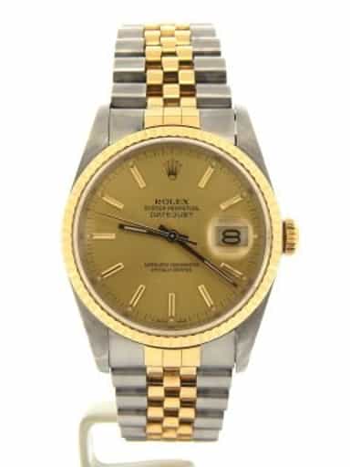 Mens Rolex Two-Tone 18K/SS Datejust Champagne  16233 (SKU R952591MT)