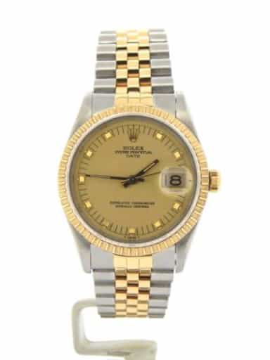Mens Rolex Two-Tone 18K/SS Date Champagne  15053 (SKU 7499972MT)