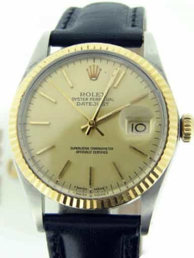 Mens Rolex Two-Tone 18K/SS Datejust Champagne  16013 (SKU 9780425MT)