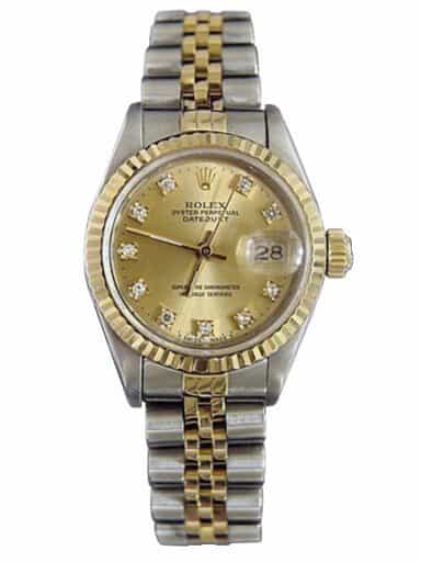 Ladies Rolex Two-Tone Datejust Watch Ref. 69173 with Factory Diamond Dial (SKU 8585275MT)