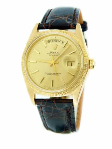 Mens Rolex 18K Gold Day Date Watch with Gold Champagne Dial 1807 (SKU 3137928BMT)