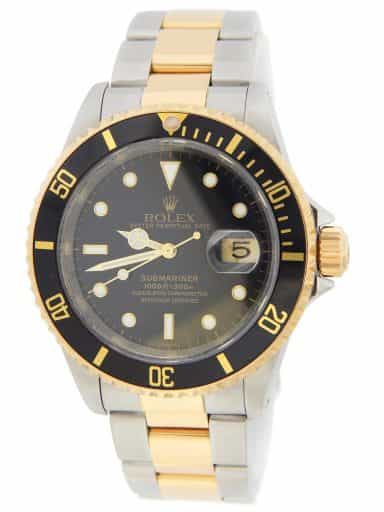 Mens Rolex Two-Tone 18K/SS Submariner Black 16613 (SKU A547670DAMT)