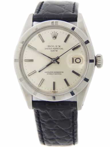 Mens Rolex Stainless Steel Date Watch Vintage 1501 with Black Strap (SKU 1762667LBLAMT)