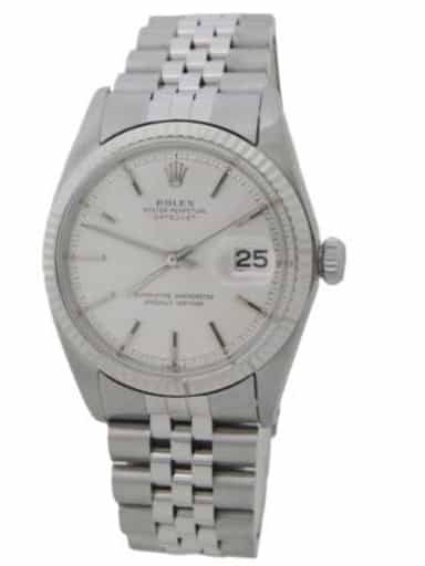 Mens Rolex Stainless Steel Datejust Watch Silver Dial 1601 (SKU 1277158AMT)