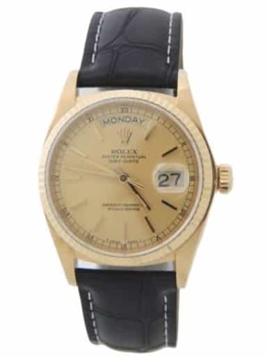 Mens Rolex 18K Gold Day-Date 18038 Watch with Champagne Dial (SKU 5802069AMT)