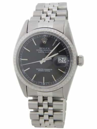 Mens Rolex Stainless Steel Datejust 16030 Watch with Black Dial (SKU 7115241AMT)