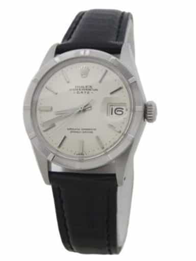 Mens Rolex Stainless Steel Date Watch Vintage 1501 Silver Dial Black Strap (SKU 2727643AMT)