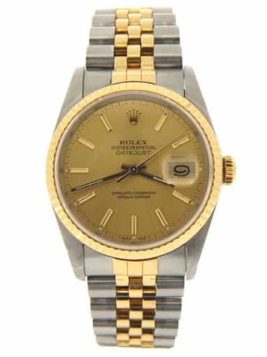 Mens Rolex Two-Tone 18K/SS Datejust Champagne  16233 (SKU L558159MT)