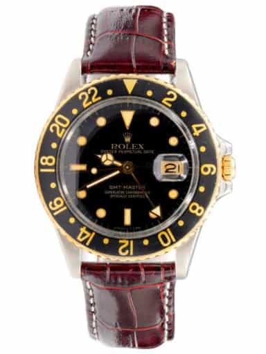 Mens Vintage Rolex Two-Tone GMT Master Watch 16753 Black (SKU L8956521AMT)