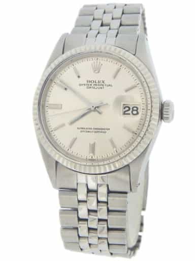 Mens Rolex Stainless Steel Datejust Watch Silver Dial 1601 (SKU 897857AMT)