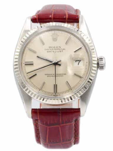 Mens Rolex Stainless Steel Datejust Watch Silver Dial 1601 (SKU 1515812AMT)