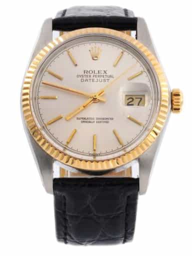 Mens Rolex Two-Tone 18K/SS Datejust Watch with Silver Dial 16013 (SKU 9898728LAMT)