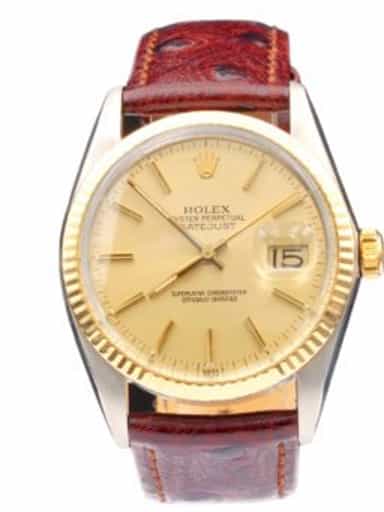 Mens Rolex Two-Tone Datejust Watch Gold Champagne Dial 16013 (SKU 8651886BRLAMT)